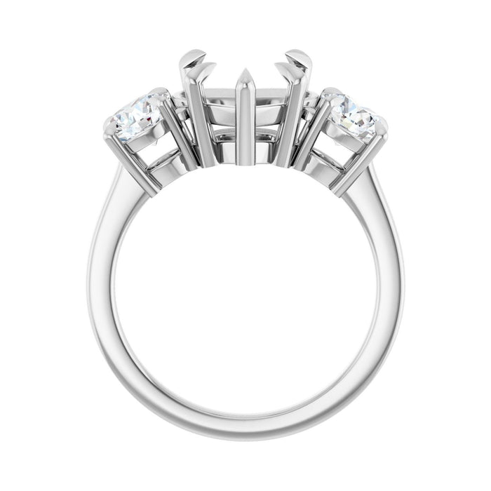 Platinum 10x10 mm Heart 1 CTW Lab-Grown Diamond Semi-Set Engagement Ring