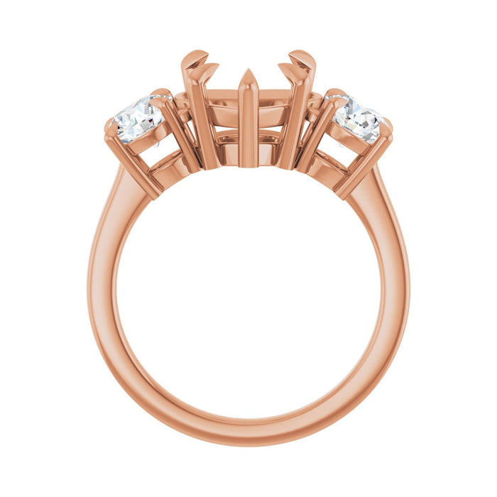 14K Rose Gold 10x10 mm Heart 1 CTW Lab-Grown Diamond Semi-Set Engagement Ring