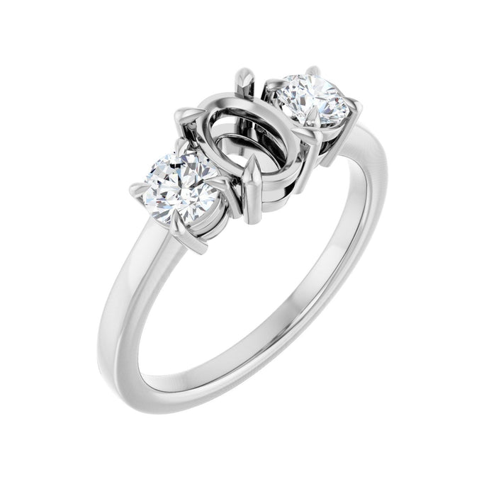 14K White Gold 7x5 mm Oval 1/2 CTW Lab-Grown Diamond Semi-Set Engagement Ring