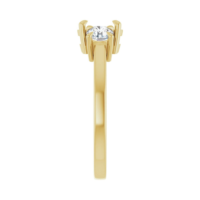 14K Yellow Gold 7x5 mm Oval 1/2 CTW Lab-Grown Diamond Semi-Set Engagement Ring