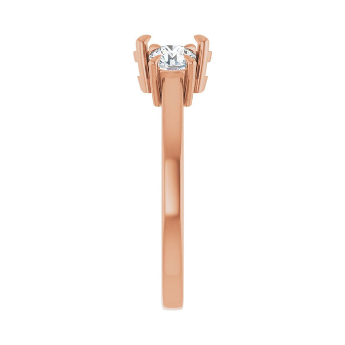 14K Rose Gold 7x5 mm Oval 1/2 CTW Lab-Grown Diamond Semi-Set Engagement Ring