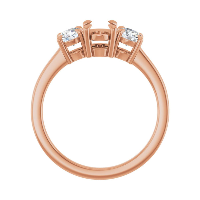 14K Rose Gold 7x5 mm Oval 1/2 CTW Lab-Grown Diamond Semi-Set Engagement Ring