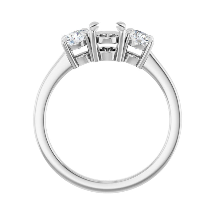 Platinum 7x5 mm Oval 1/2 CTW Lab-Grown Diamond Semi-Set Engagement Ring