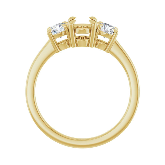 14K Yellow Gold 7x5 mm Oval 1/2 CTW Lab-Grown Diamond Semi-Set Engagement Ring
