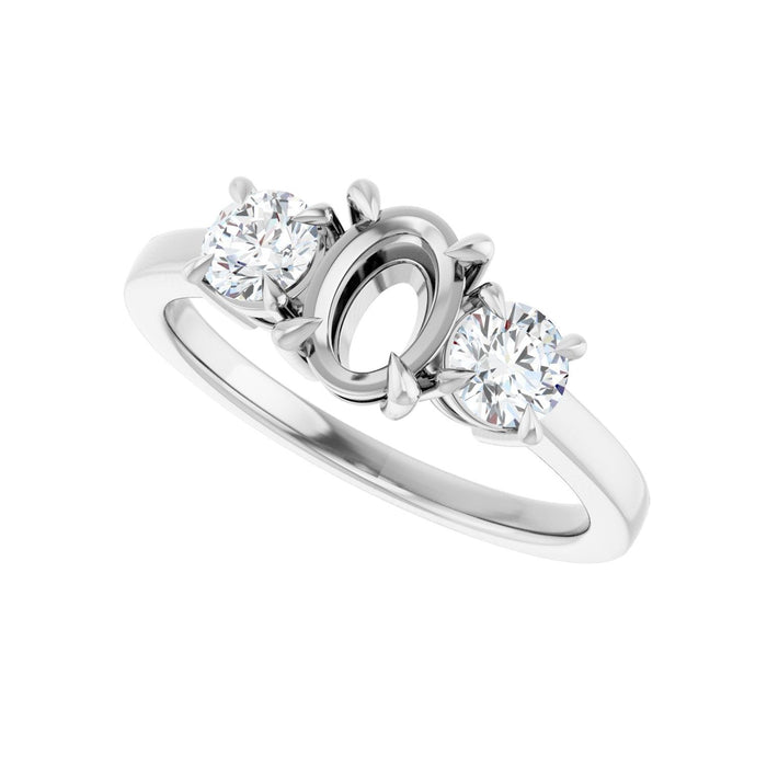 Platinum 7x5 mm Oval 1/2 CTW Lab-Grown Diamond Semi-Set Engagement Ring