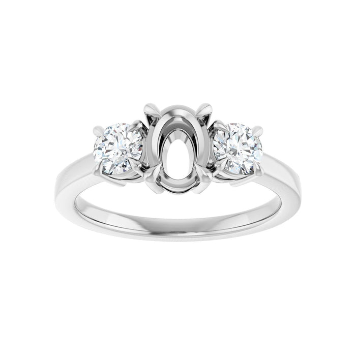 Platinum 7x5 mm Oval 1/2 CTW Lab-Grown Diamond Semi-Set Engagement Ring