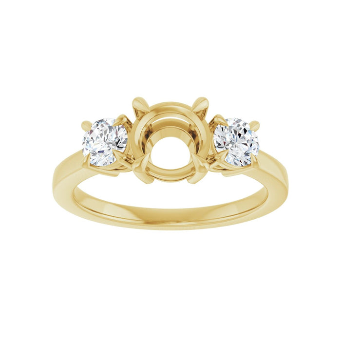 14K Yellow Gold 6.5 mm Round 1/2 CTW Lab-Grown Diamond Semi-Set Engagement Ring