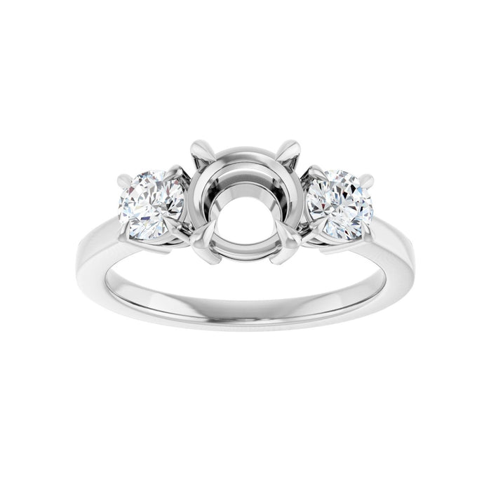 Platinum 6.5 mm Round 1/2 CTW Lab-Grown Diamond Semi-Set Engagement Ring