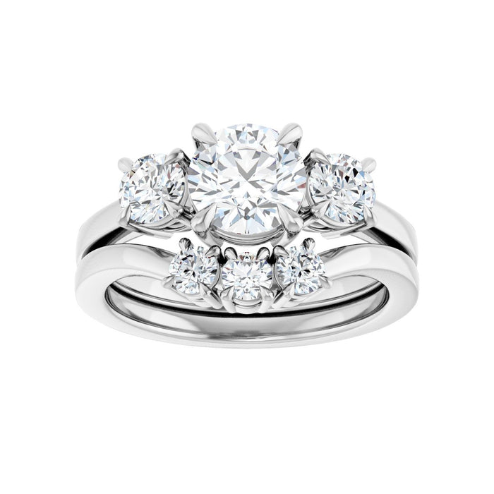 Platinum 6.5 mm Round 1/2 CTW Lab-Grown Diamond Semi-Set Engagement Ring