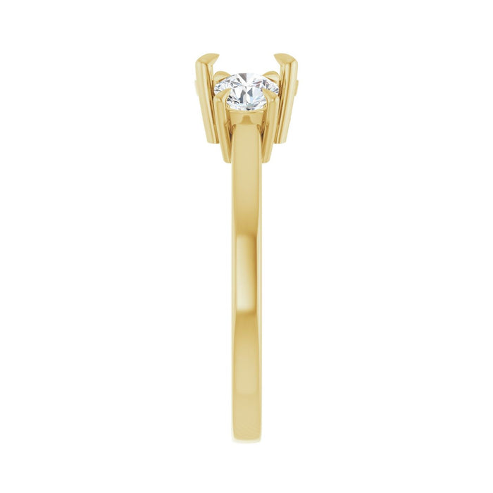 14K Yellow Gold 6.5 mm Round 1/2 CTW Lab-Grown Diamond Semi-Set Engagement Ring