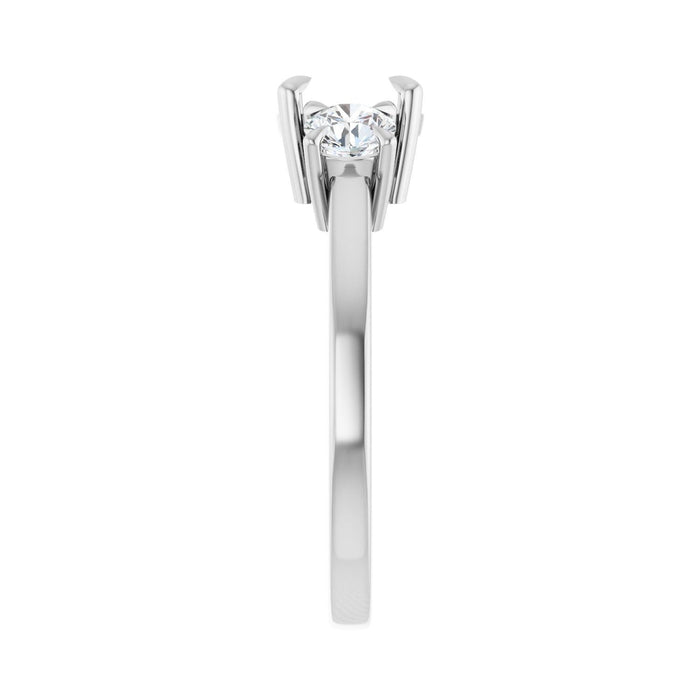 Platinum 6.5 mm Round 1/2 CTW Lab-Grown Diamond Semi-Set Engagement Ring