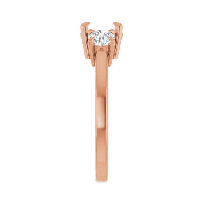 14K Rose Gold 6.5 mm Round 1/2 CTW Lab-Grown Diamond Semi-Set Engagement Ring