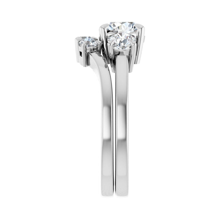 14K White Gold 6.5 mm Round 1/2 CTW Lab-Grown Diamond Semi-Set Engagement Ring