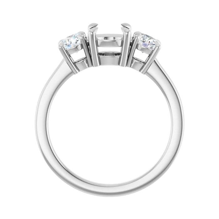 14K White Gold 6.5 mm Round 1/2 CTW Lab-Grown Diamond Semi-Set Engagement Ring