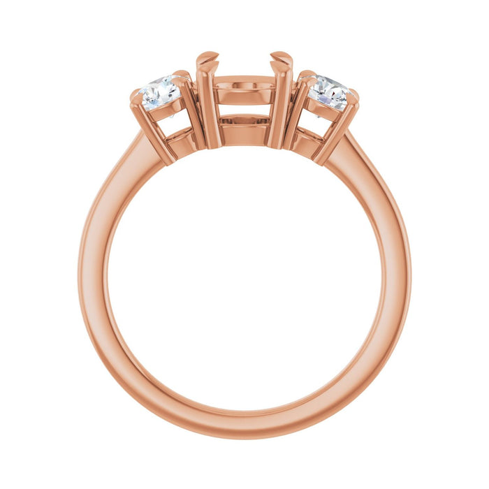 14K Rose Gold 6.5 mm Round 1/2 CTW Lab-Grown Diamond Semi-Set Engagement Ring