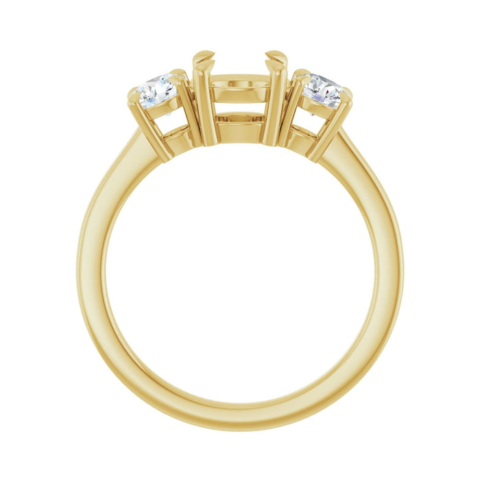 14K Yellow Gold 6.5 mm Round 1/2 CTW Lab-Grown Diamond Semi-Set Engagement Ring