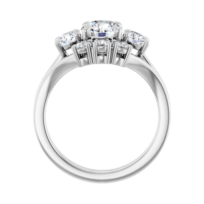 Platinum 6.5 mm Round 1/2 CTW Lab-Grown Diamond Semi-Set Engagement Ring
