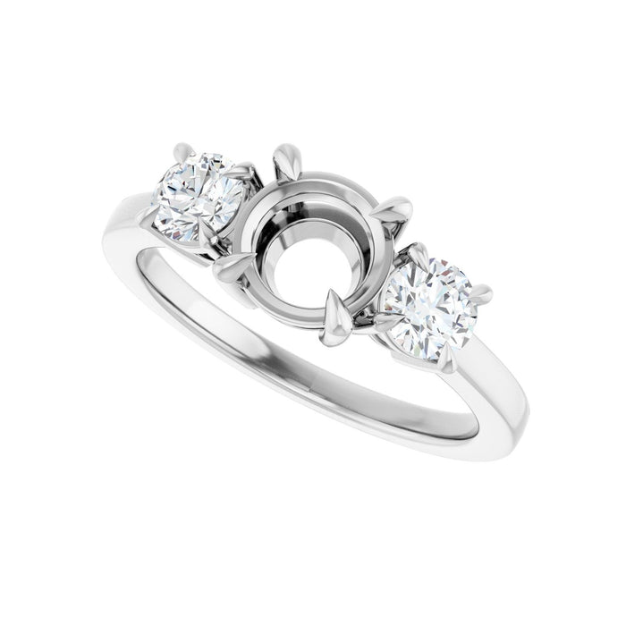 Platinum 6.5 mm Round 1/2 CTW Lab-Grown Diamond Semi-Set Engagement Ring