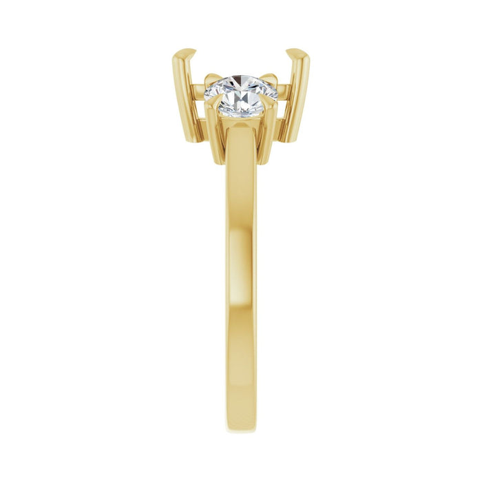 14K Yellow Gold 8x6 mm Emerald 1 CTW Lab-Grown Diamond Semi-Set Engagement Ring