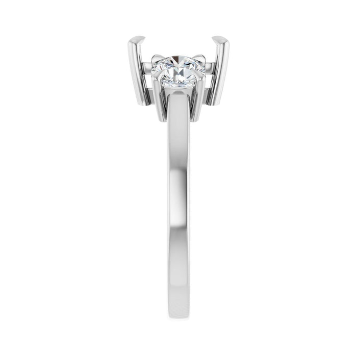 Platinum 8x6 mm Emerald 1 CTW Lab-Grown Diamond Semi-Set Engagement Ring