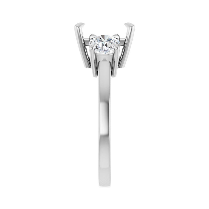 Platinum 7.5x7.5 mm Square 1 CTW Lab-Grown Diamond Semi-Set Engagement Ring