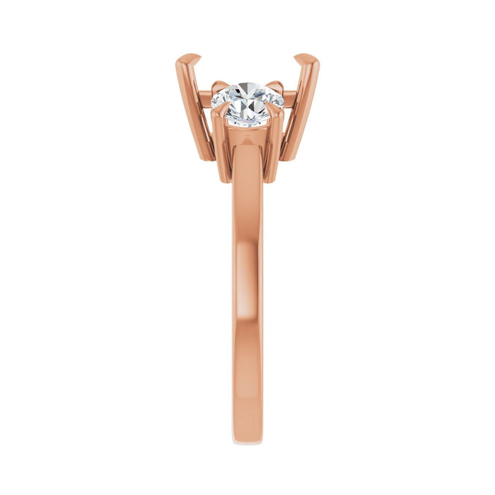 14K Rose Gold 7.5x7.5 mm Square 1 CTW Lab-Grown Diamond Semi-Set Engagement Ring