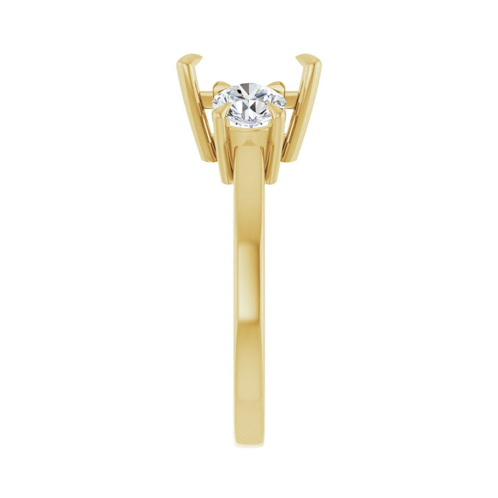 14K Yellow Gold 7.5x7.5 mm Square 1 CTW Lab-Grown Diamond Semi-Set Engagement Ring