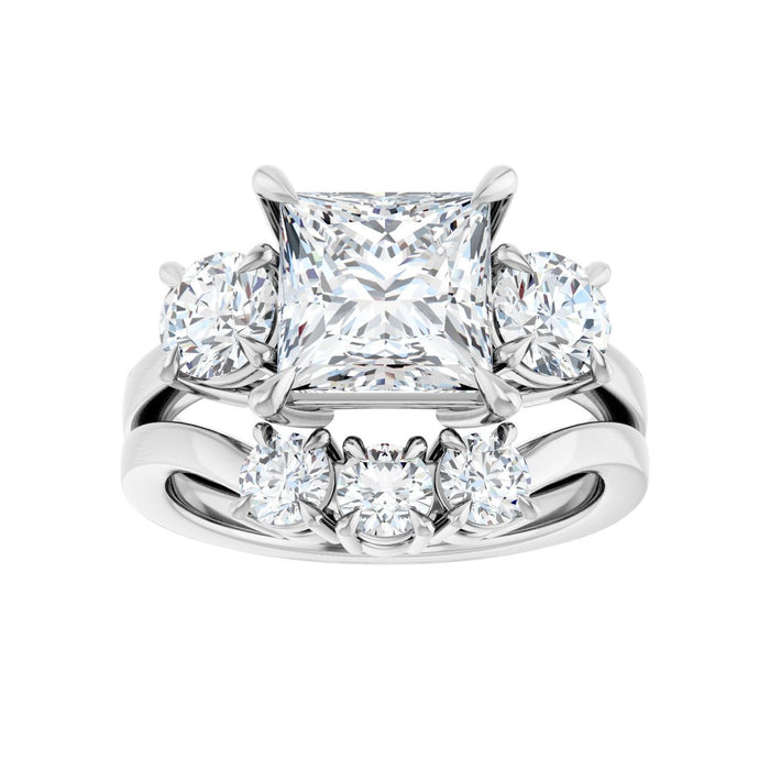 Platinum 7.5x7.5 mm Square 1 CTW Lab-Grown Diamond Semi-Set Engagement Ring