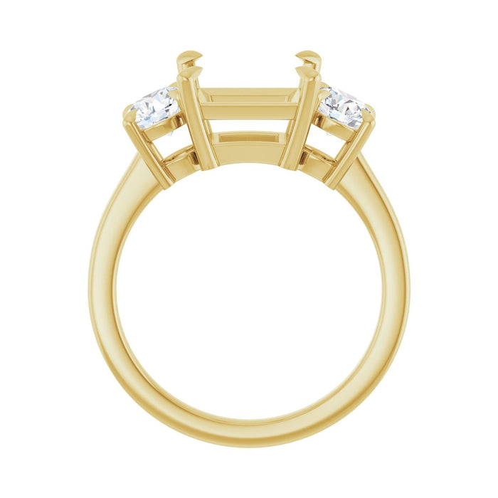 14K Yellow Gold 7.5x7.5 mm Square 1 CTW Lab-Grown Diamond Semi-Set Engagement Ring