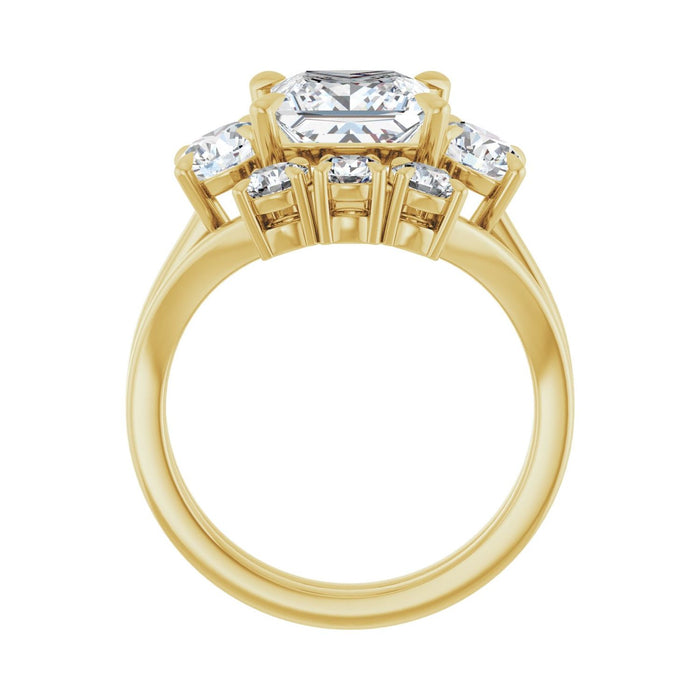 14K Yellow Gold 7.5x7.5 mm Square 1 CTW Lab-Grown Diamond Semi-Set Engagement Ring