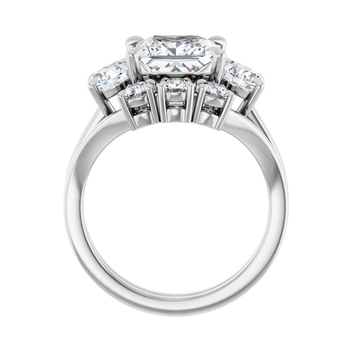 Platinum 7.5x7.5 mm Square 1 CTW Lab-Grown Diamond Semi-Set Engagement Ring