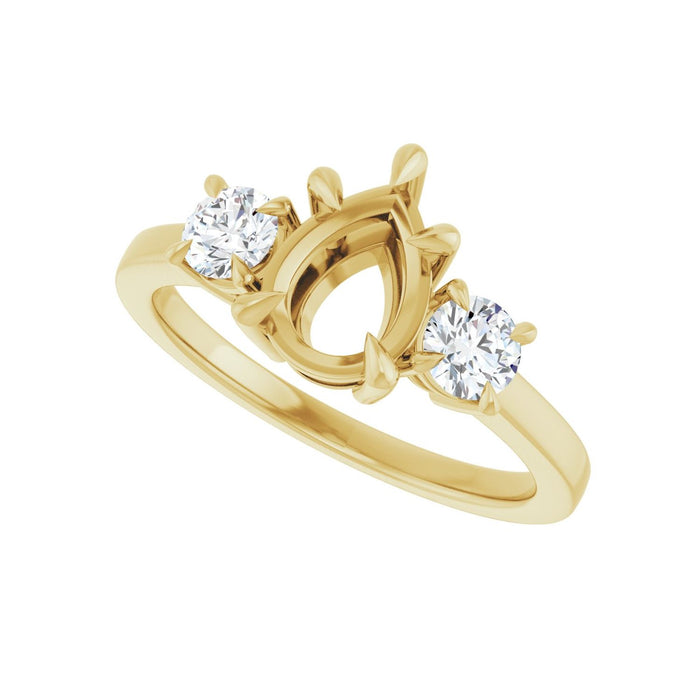 14K Yellow Gold 8x6 mm Pear 3/8 CTW Lab-Grown Diamond Semi-Set Engagement Ring