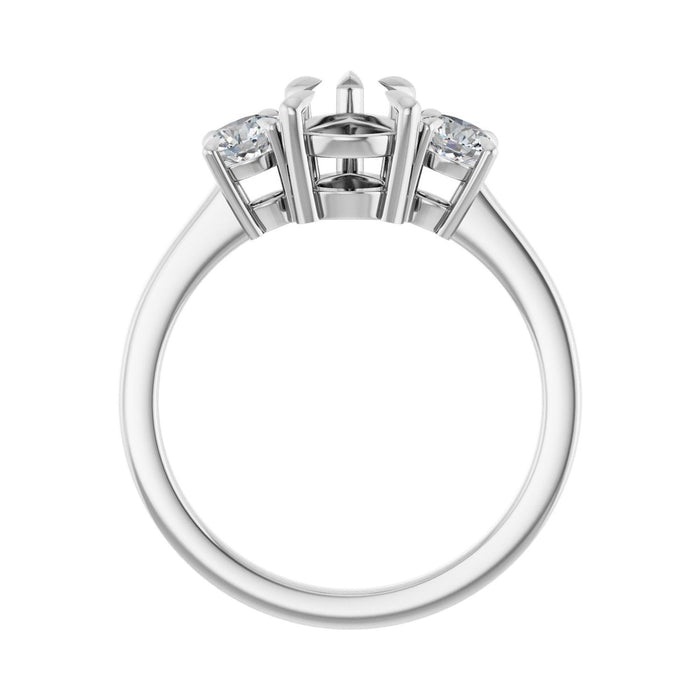 Platinum 8x6 mm Pear 3/8 CTW Lab-Grown Diamond Semi-Set Engagement Ring