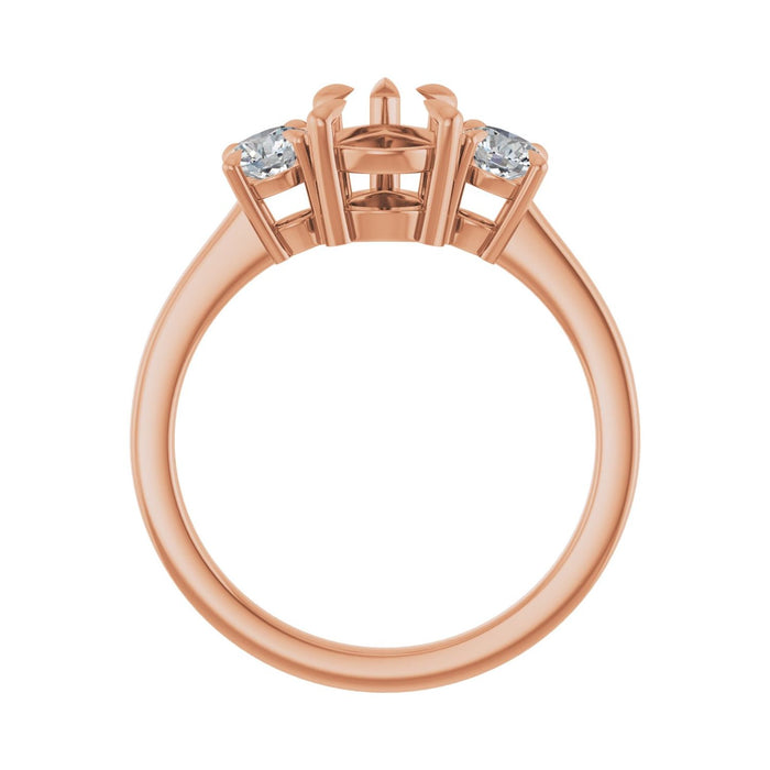 14K Rose Gold 8x6 mm Pear 3/8 CTW Lab-Grown Diamond Semi-Set Engagement Ring