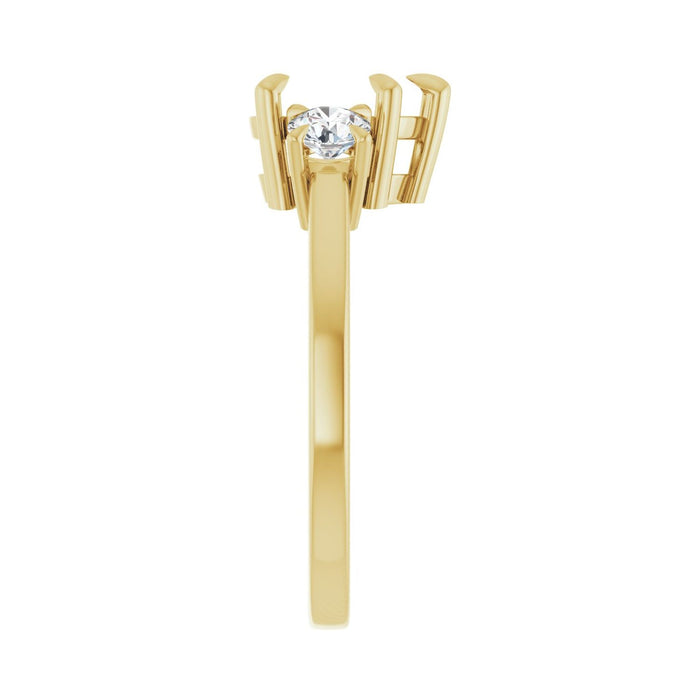 14K Yellow Gold 8x6 mm Pear 3/8 CTW Lab-Grown Diamond Semi-Set Engagement Ring
