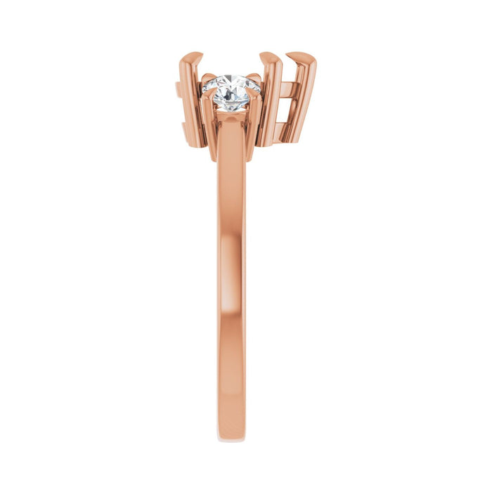 14K Rose Gold 8x6 mm Pear 3/8 CTW Lab-Grown Diamond Semi-Set Engagement Ring