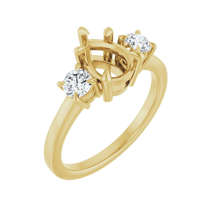 14K Yellow Gold 8x6 mm Pear 3/8 CTW Lab-Grown Diamond Semi-Set Engagement Ring