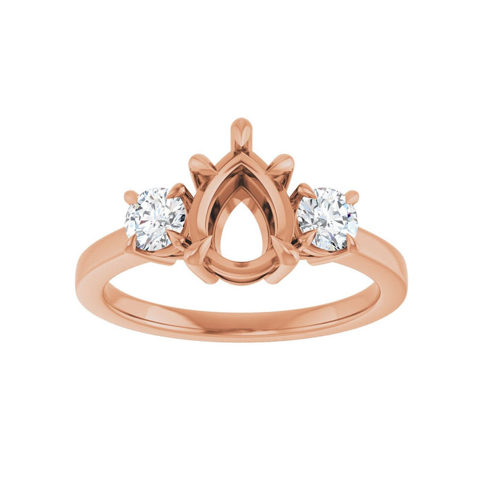 14K Rose Gold 8x6 mm Pear 3/8 CTW Lab-Grown Diamond Semi-Set Engagement Ring