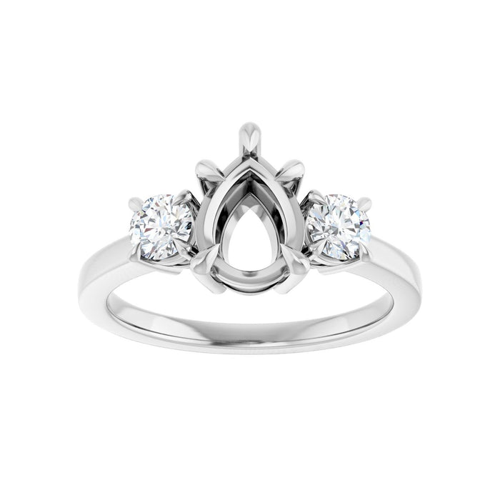 14K White Gold 8x6 mm Pear 3/8 CTW Lab-Grown Diamond Semi-Set Engagement Ring