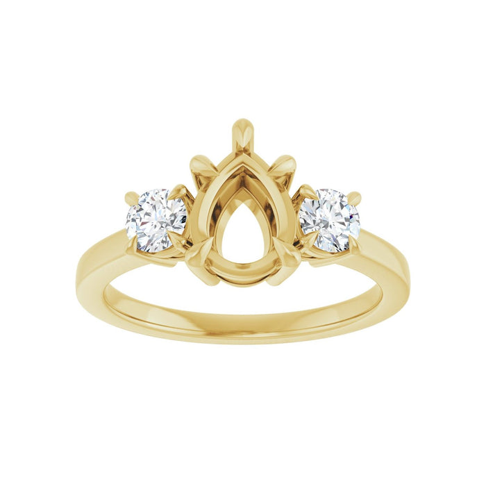 14K Yellow Gold 8x6 mm Pear 3/8 CTW Lab-Grown Diamond Semi-Set Engagement Ring