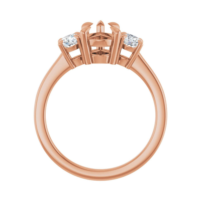 14K Rose Gold 9x6 mm Pear 3/8 CTW Lab-Grown Diamond Semi-Set Engagement Ring