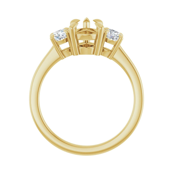 14K Yellow Gold 9x6 mm Pear 3/8 CTW Lab-Grown Diamond Semi-Set Engagement Ring