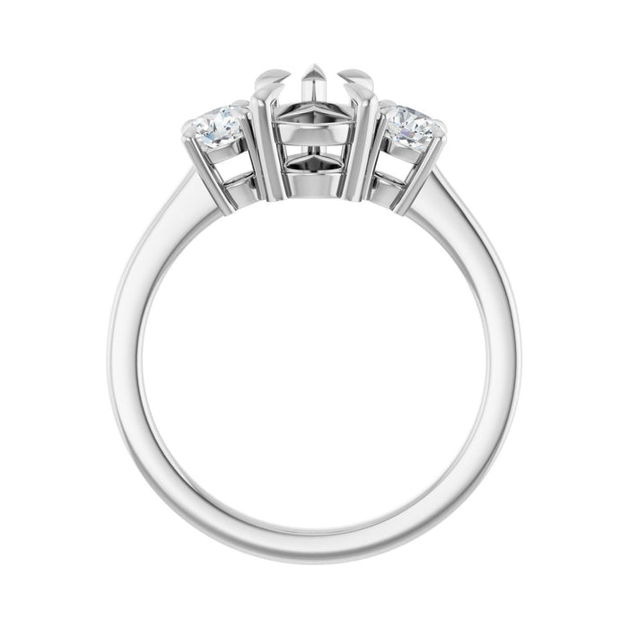 Platinum 9x6 mm Pear 3/8 CTW Lab-Grown Diamond Semi-Set Engagement Ring
