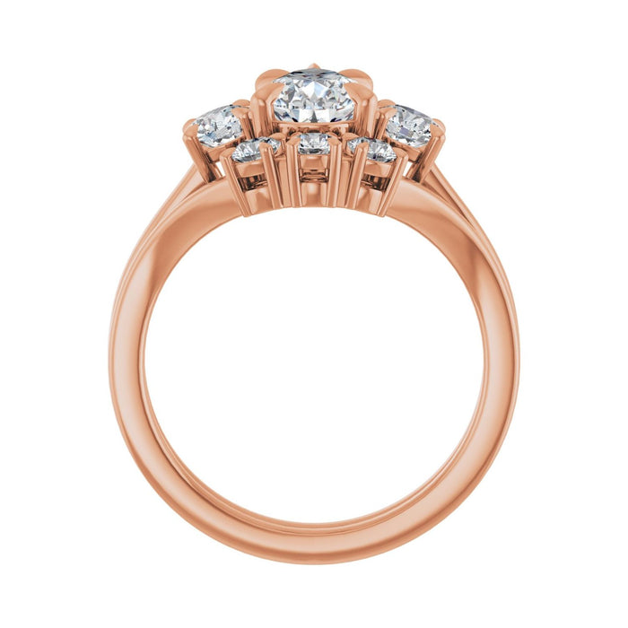 14K Rose Gold 9x6 mm Pear 3/8 CTW Lab-Grown Diamond Semi-Set Engagement Ring