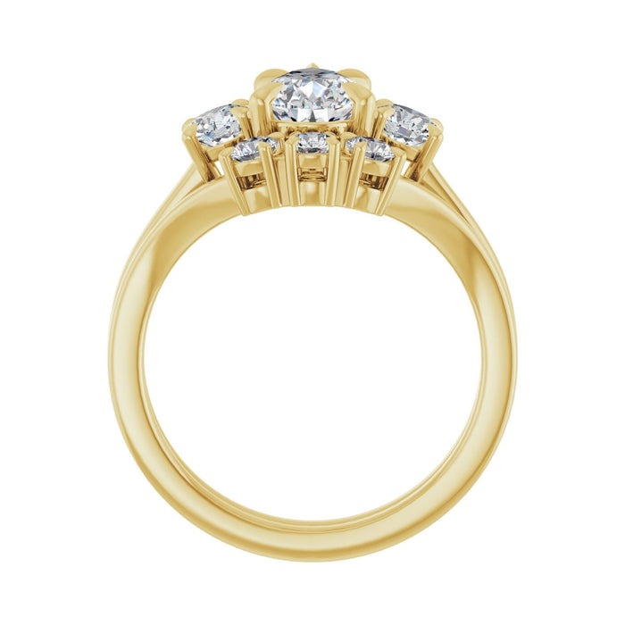 14K Yellow Gold 9x6 mm Pear 3/8 CTW Lab-Grown Diamond Semi-Set Engagement Ring