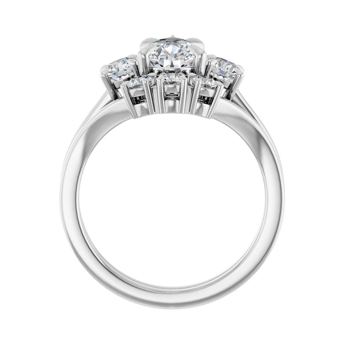 Platinum 9x6 mm Pear 3/8 CTW Lab-Grown Diamond Semi-Set Engagement Ring