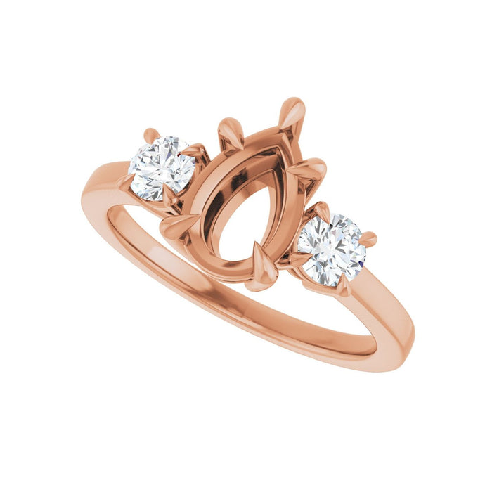 14K Rose Gold 9x6 mm Pear 3/8 CTW Lab-Grown Diamond Semi-Set Engagement Ring