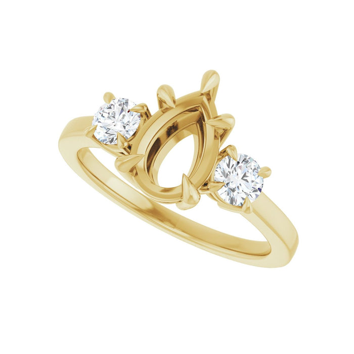 14K Yellow Gold 9x6 mm Pear 3/8 CTW Lab-Grown Diamond Semi-Set Engagement Ring