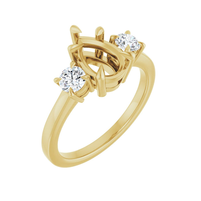 14K Yellow Gold 9x6 mm Pear 3/8 CTW Lab-Grown Diamond Semi-Set Engagement Ring