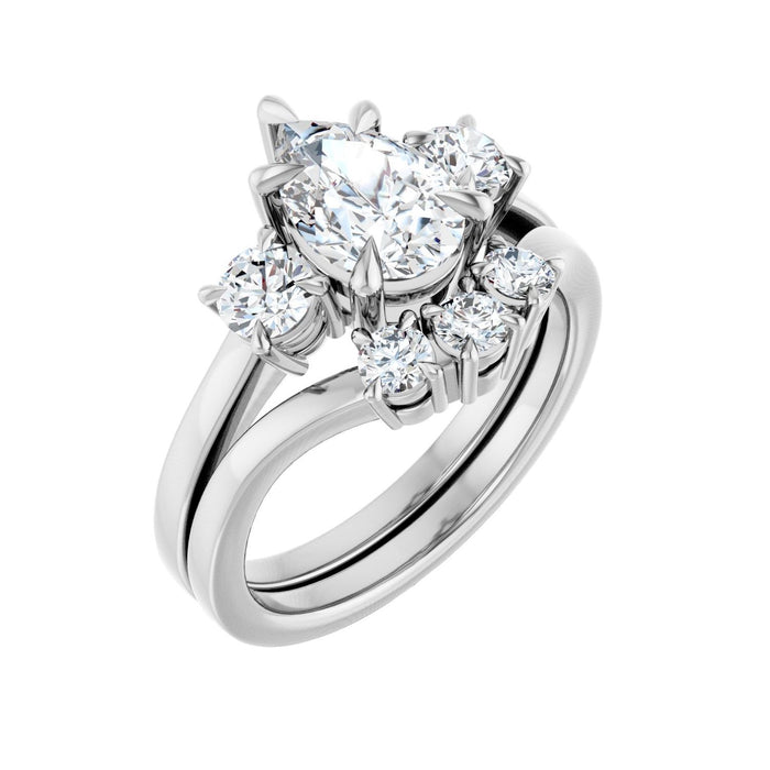 Platinum 9x6 mm Pear 3/8 CTW Lab-Grown Diamond Semi-Set Engagement Ring